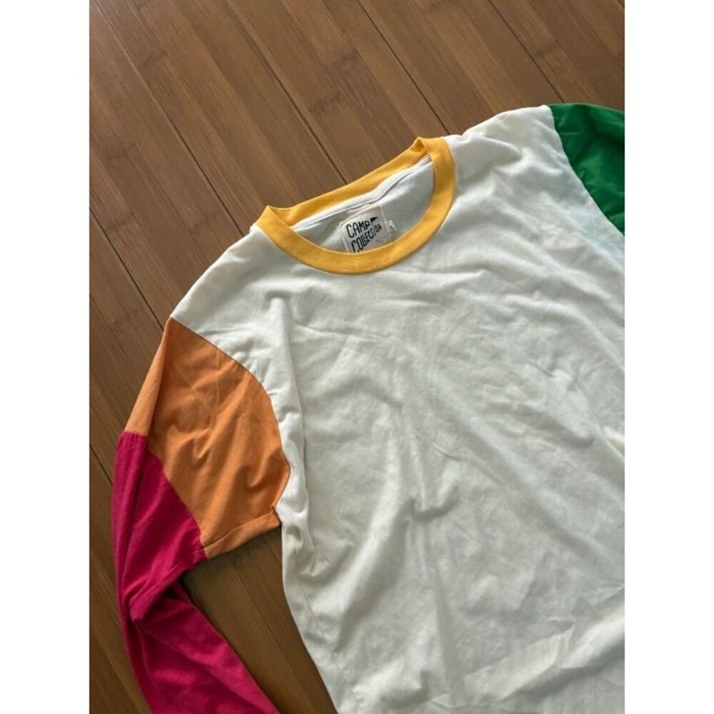 Camp Collection Men's Long Sleeve Oscar Tee Colorful Sleeves Large - Picture 2 of 5